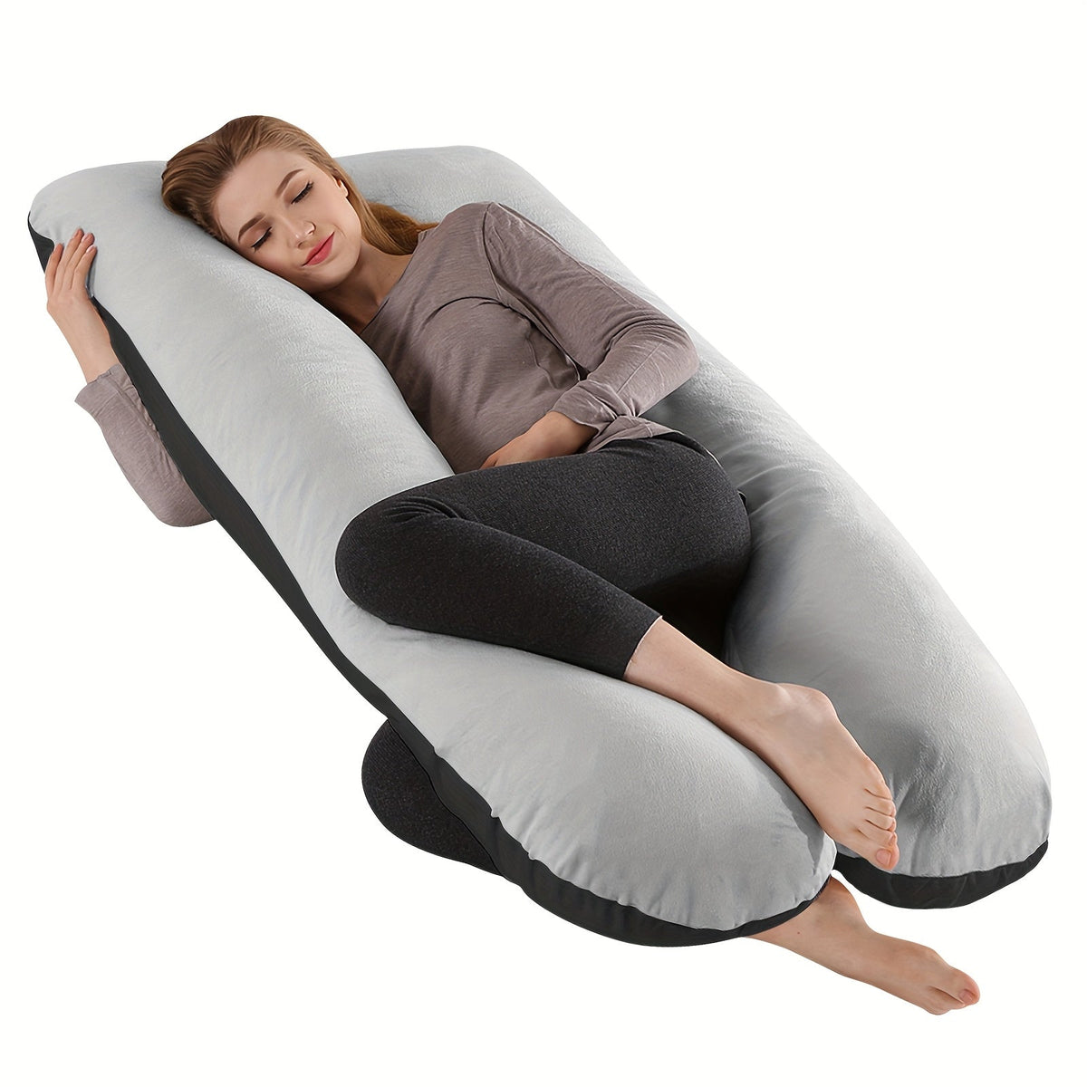 Multi-Functional Sleep Support Pillow for Back Legs & Belly, Soft Comfortable Body Companion Pillow with Cooling Fabric Options, Multiple Colors Including Grey Green Purple Pink Black & Blue