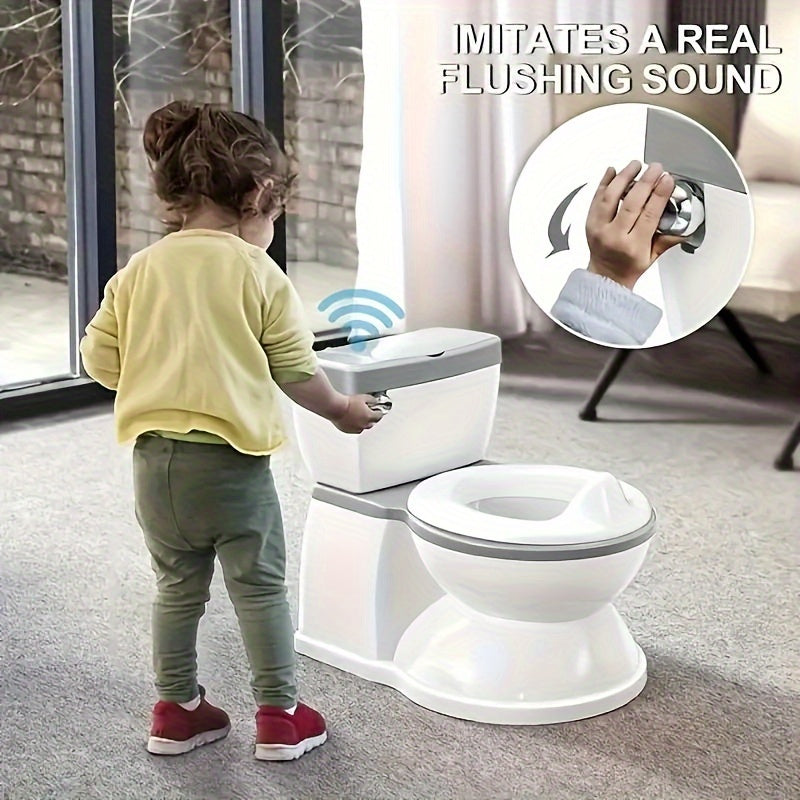 Potty Training Transition Seat - Real Feel Diaper Seat with Wipe Storage & Disposable Liner, Realistic Toilet Design, Easy to Clean & Assemble - Gray