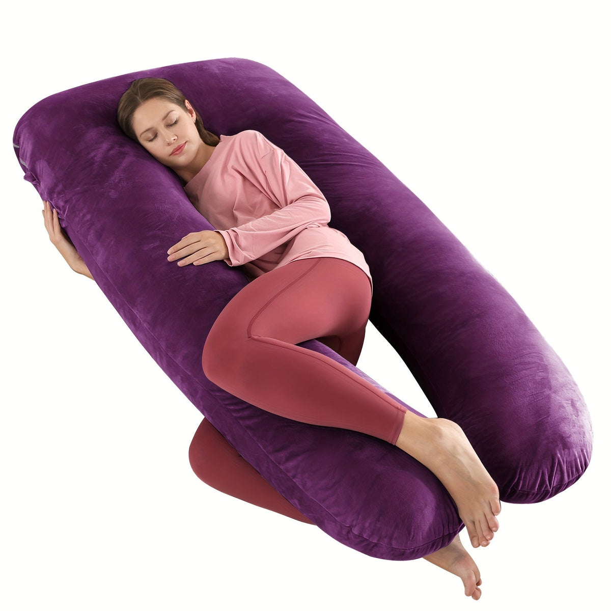 Multi-Functional Sleep Support Pillow for Back Legs & Belly, Soft Comfortable Body Companion Pillow with Cooling Fabric Options, Multiple Colors Including Grey Green Purple Pink Black & Blue