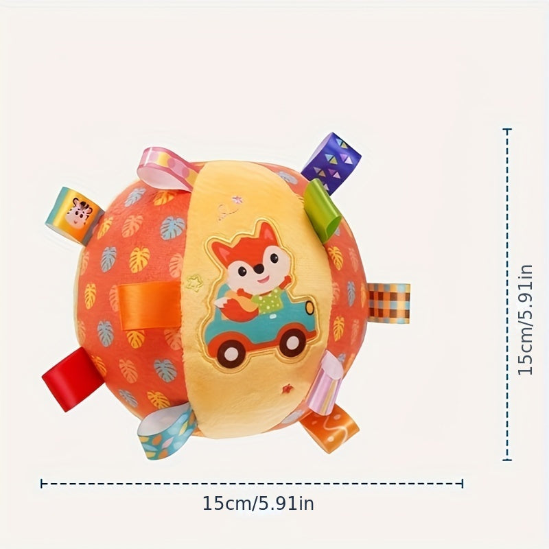 Baby Grasp Ball Rattle Toy for Newborns, Soft Animal Sensory Shaker for Infant Hand Grasp Training & Early Learning, Cute Animal Designs for Boys & Girls 0-12 Months, Baby Shower Gift