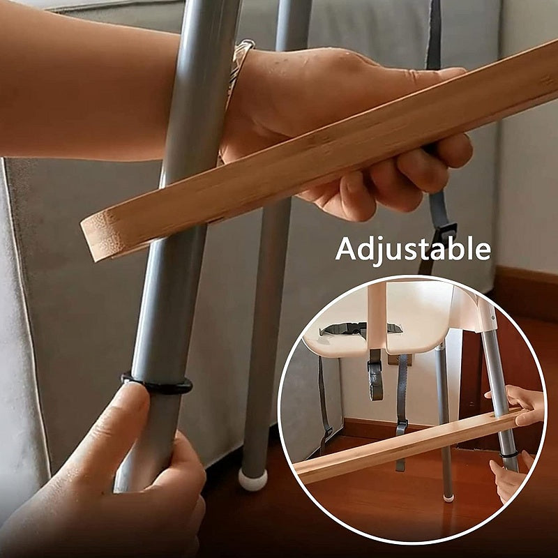 Adjustable High Chair Footrest, Natural Bamboo & Wood Anti-Slip Foot Rest for Baby High Chairs & Office Chairs, Compatible with IKEA Antilop & More