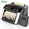 Money Counting Machine with UV/MG/IR/MT/DD Counterfeit Detection – 1,300 Bills/Min, 5 Counting Modes, 3.7" LCD Dual Display, 12-Key Panel, Quiet Mode <60dB, for USD & EUR, Black or Silver – Nova Mart