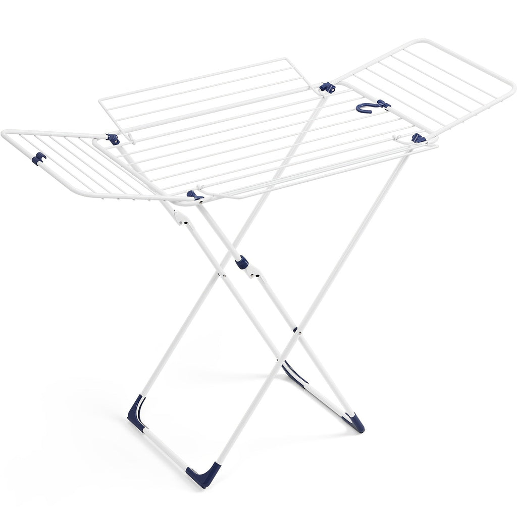 Foldable Clothes Drying Rack 4-Wing Large Capacity – Space-Saving Metal Laundry Airer 55" Free-Standing for Indoor Outdoor Use