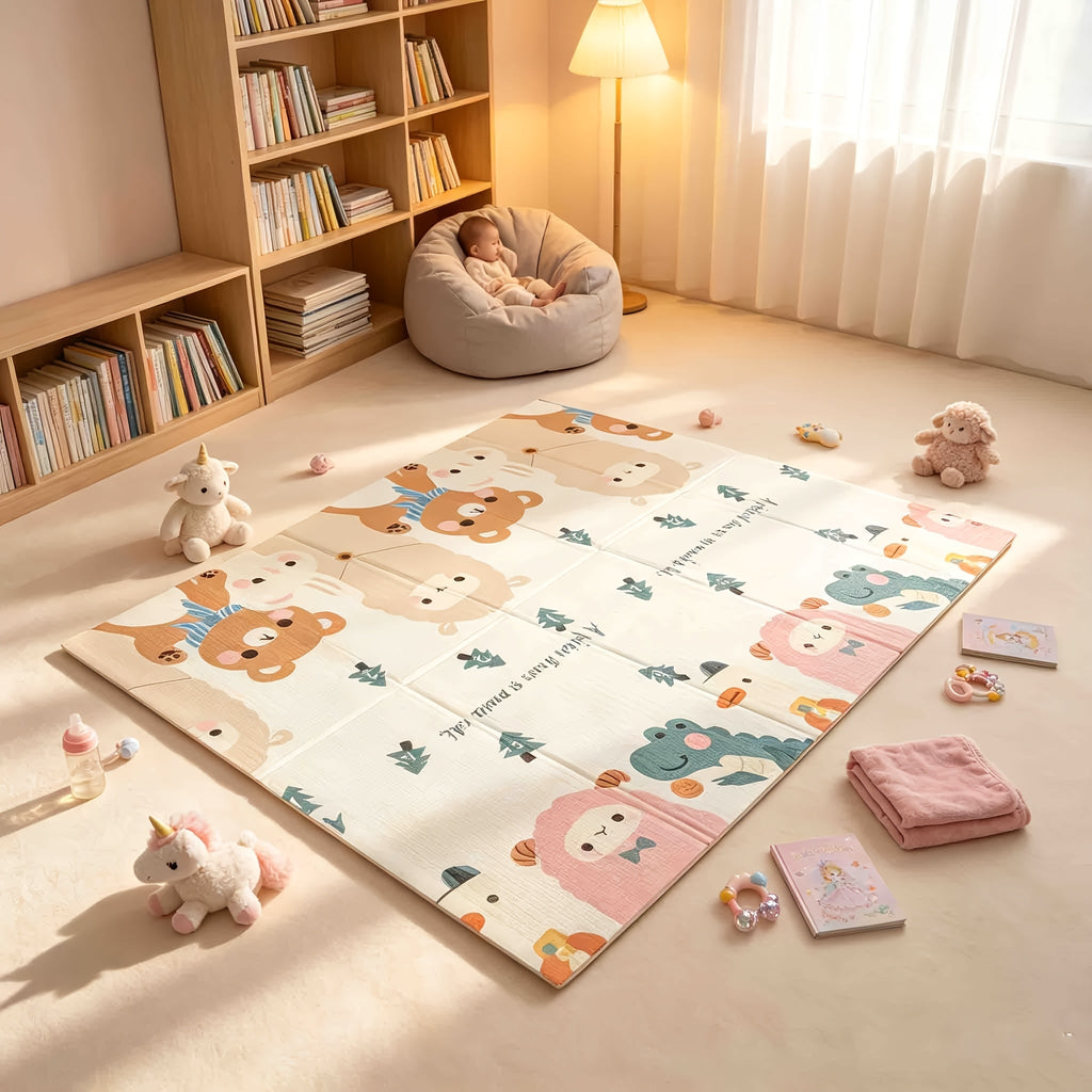 Foldable Double-Sided Baby Crawling Mat Shock-Absorbent Easy to Clean Large Play Mat for Crawling Walking Multi-Scene – Maiden's Dream Pattern