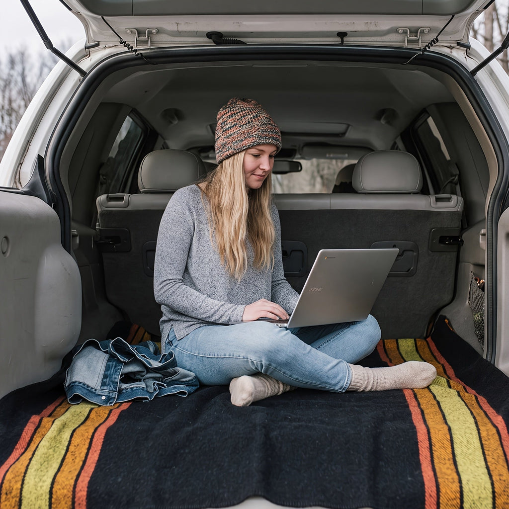 100% Wool Blanket Warm Thick Washable for Camping Outdoors Sporting Events & Survival Kits – Multiple Colors & Sizes | Sunset Land Forest