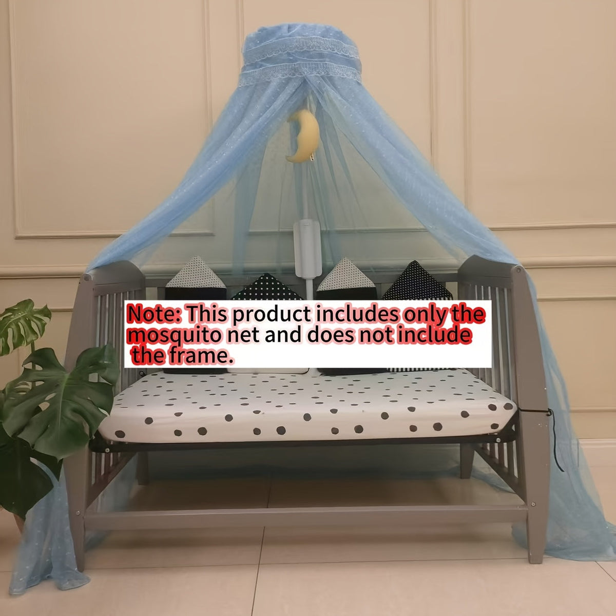 Baby Crib Dome Jacquard Mosquito Net, Extra-Large Densely Woven Breathable Sheer Crib Canopy Net Cover, Decorative Baby Nursery Curtain for Cribs & Cradles, Tender Pink Yellow & Blue