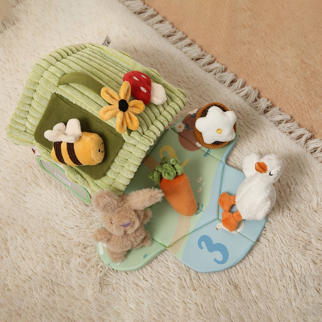 Baby Cartoon Rabbit Carrot Grasping Toy, Infant Hand Movement & Color Cognition Training, Interactive Early Education Starter Toy for Babies & Toddlers