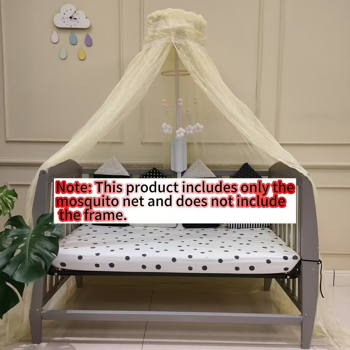 Baby Crib Dome Jacquard Mosquito Net, Extra-Large Densely Woven Breathable Sheer Crib Canopy Net Cover, Decorative Baby Nursery Curtain for Cribs & Cradles, Tender Pink Yellow & Blue