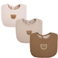 Muslin Baby Bibs Set of 3, Soft Gauze Bear Bandana Drool Bib with Absorbent Pocket for Newborns & Infants, Feeding Burp Cloth for Boys & Girls, Baby Shower Gift