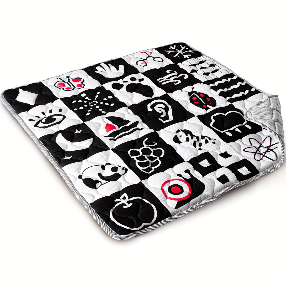 Baby Play Mat 50x50", Super Soft Anti-Slip Machine Washable Playpen Crawling Activity Mat for Floor & Picnic, Animal Alphabets, Boho Nature, Rainbow, Geometry, High Contrast, USA Map & Vehicles