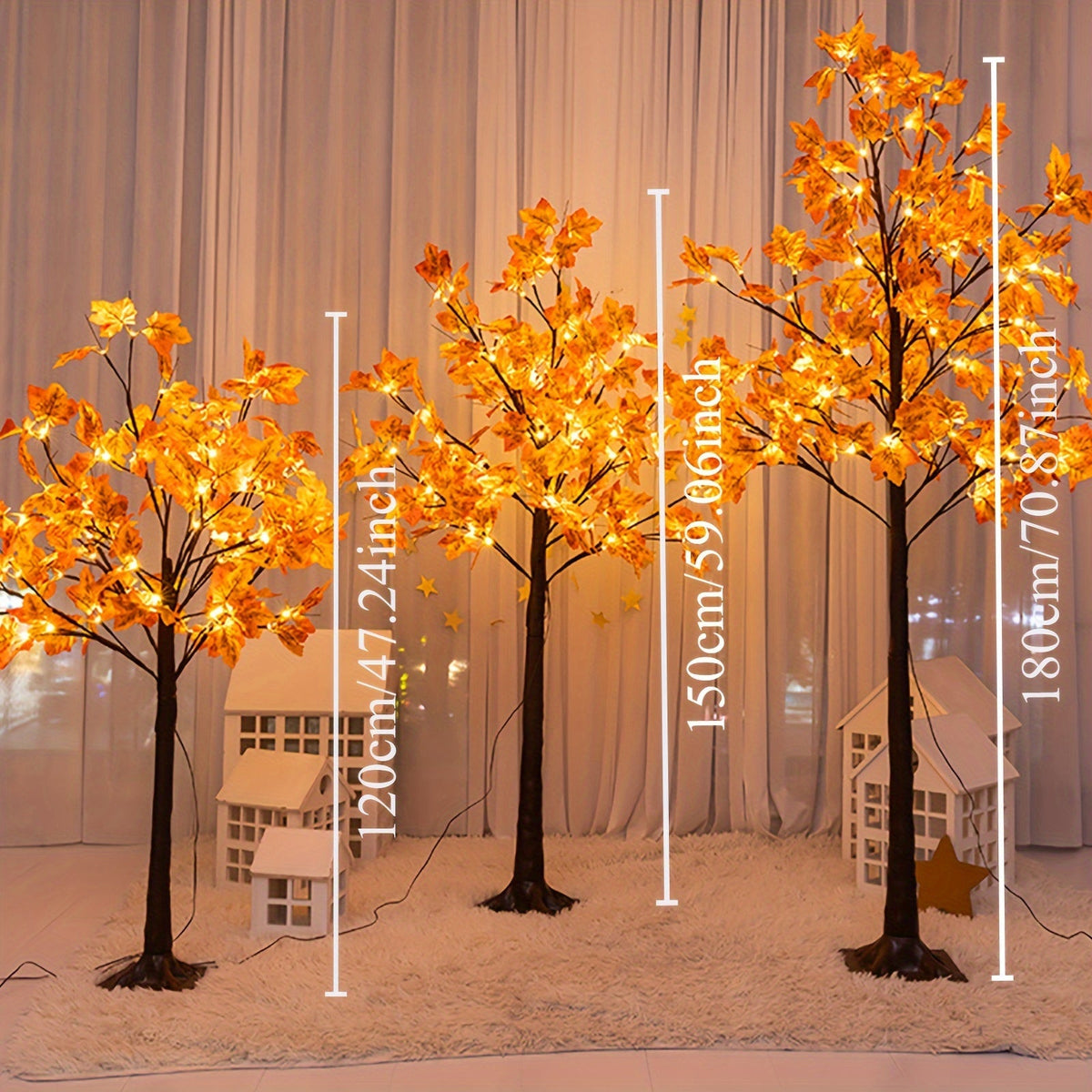 Lighted LED Maple Tree Artificial Floor Lamp – 4 ft 5 ft 6 ft & 7 ft Fall Autumn Tree for Home Festival Party Birthday Wedding & Holiday Decoration