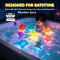 No-Hole Light-Up Glitter Sea Animal Bath Toys, Floating Bathtub Fishing Toy Set for Kids, Colorful Glow Water Toys for Bathtub Pool & Party Play, Random Colors, 2/4/6/8-Piece Sets