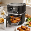 Glass Air Fryer 4.5 Quart 12-in-1, Non-Toxic Borosilicate Glass Basket, Dishwasher-Safe, PFOA/PFAS Free, Programmable Time & Temp, Healthy Cooking Air Fryer for Family, Graphite