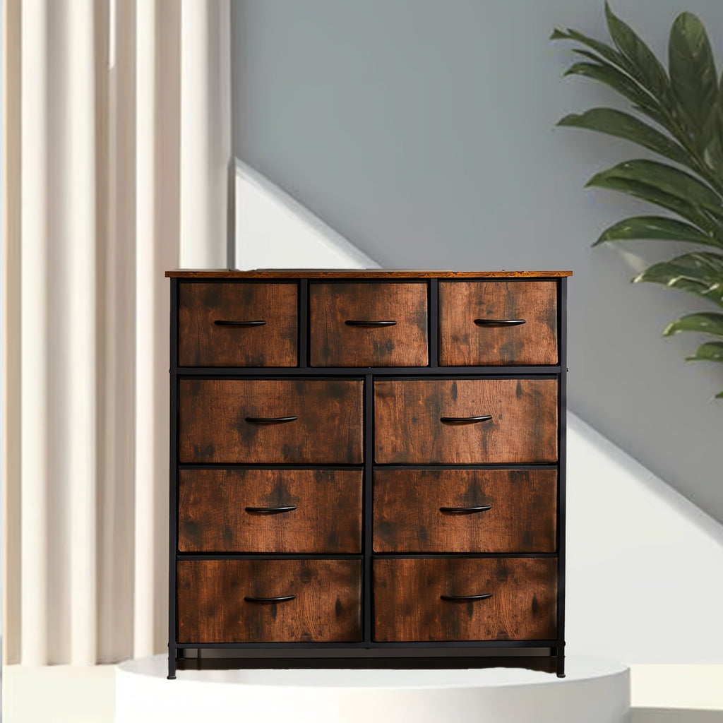 Fabric Drawer Storage Tower with Wooden Top - 4, 5, 7 & 8 Drawer Options - Wardrobe, Entryway & Living Room Organizer - Black, Gray, White & Brown
