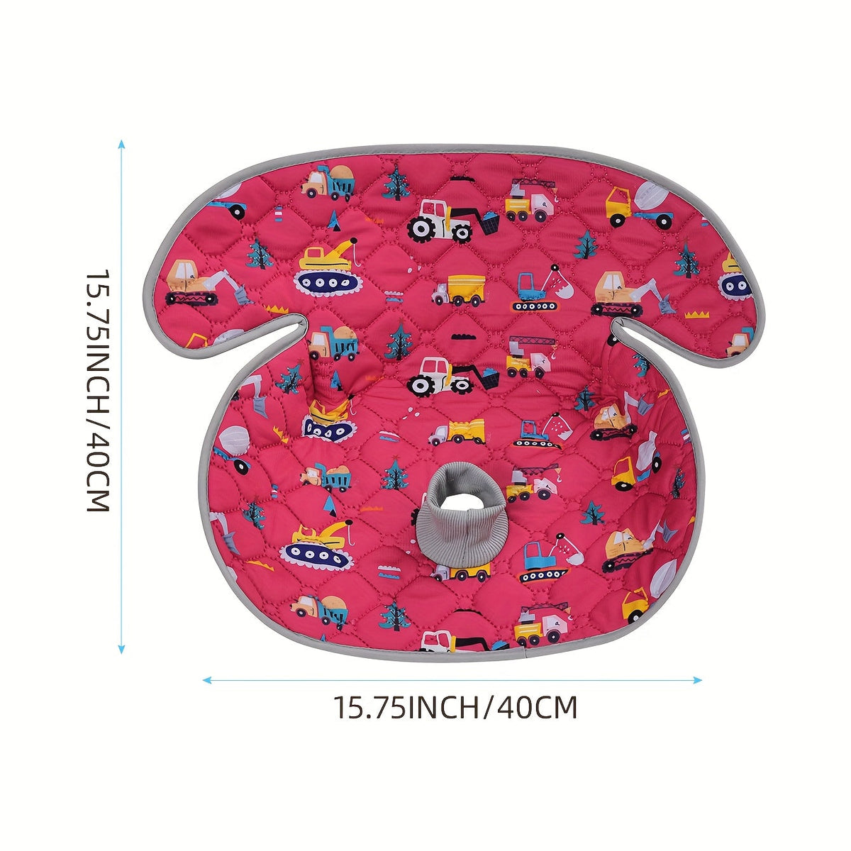 Foldable Cartoon Baby Car Seat Pad 15.75"x15.75", All-Season Cushion for Car Safety Seats Strollers High Chairs & Shopping Carts, Planet Dinosaur & Car Prints, Indoor & Outdoor Use