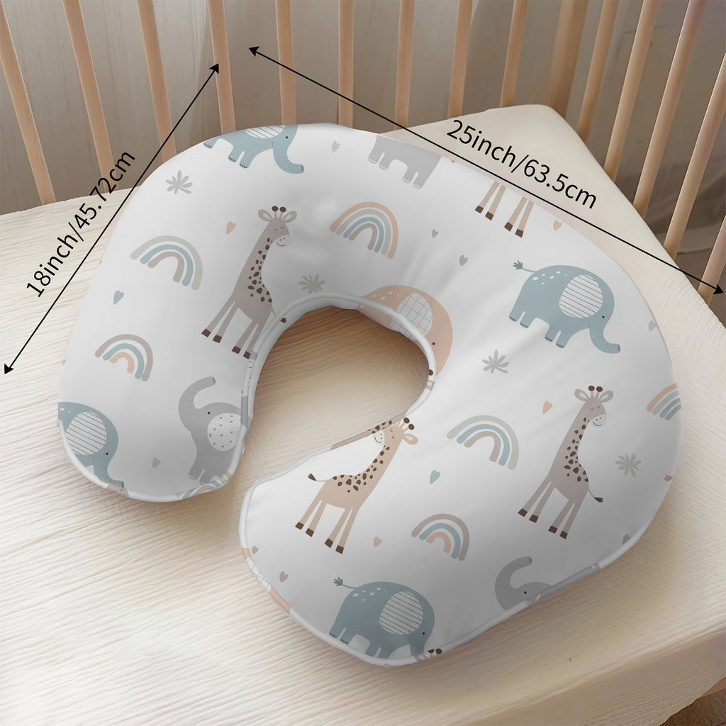 Butterfly Nursing Pillow for Breastfeeding & Bottle Feeding, Soft Breathable Ergonomic Baby Feeding Support Pillow for Moms, Multifunctional Travel Nursing Cushion for Babies 0-12 Months, Jungle Elephant