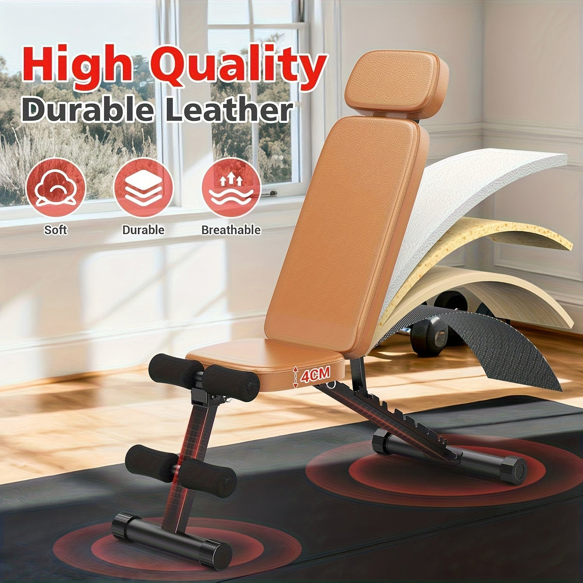 10-Position Adjustable Weight Bench, 800 Lb Capacity, Foldable Heavy-Duty Design, Full Body Strength Training, for Home Gym Workout