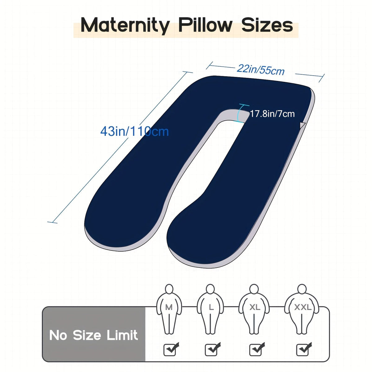 U-Shaped & J-Shaped Pregnancy Pillow, Full Body Maternity Pillow with Removable Cover for Full-Body Support, Machine Washable, All-Season Comfort, Multiple Styles & Colors