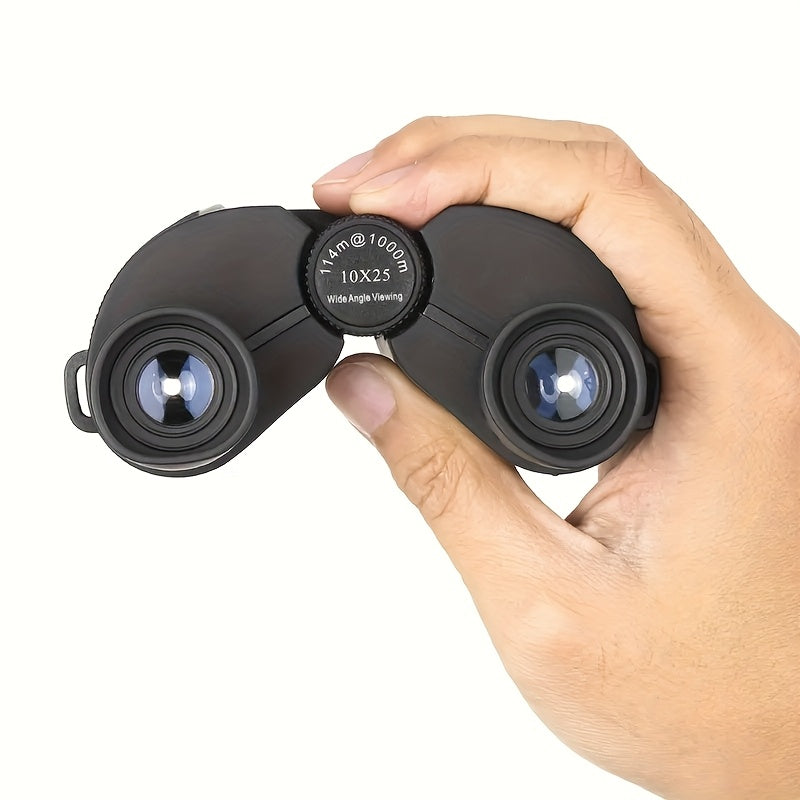 10x25 Compact Binoculars for Bird Watching Hunting Travel - TD1025 High-Power Lightweight Optics with 10x Magnification, 25mm Lenses, Rubber Coated, Interchangeable Eyecups, Durable Handheld Design