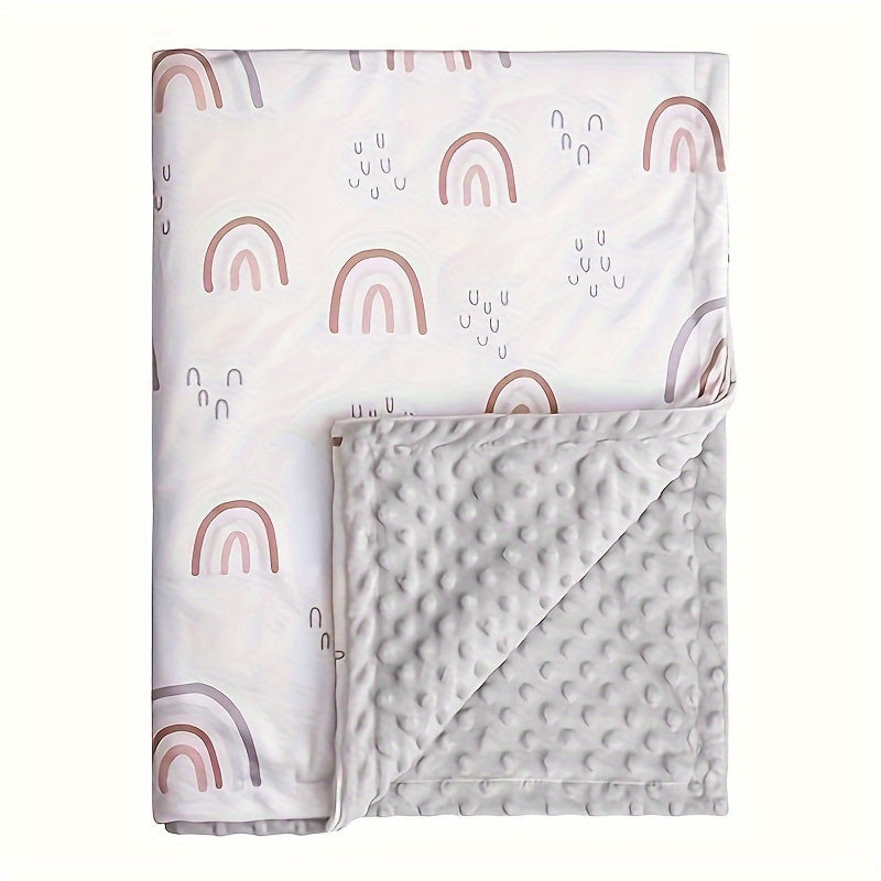 Soft Minky Baby Blanket Double Layer Plush 30x40 Inches for Boys Girls – Dotted Backing Toddler Blanket Shower Gift