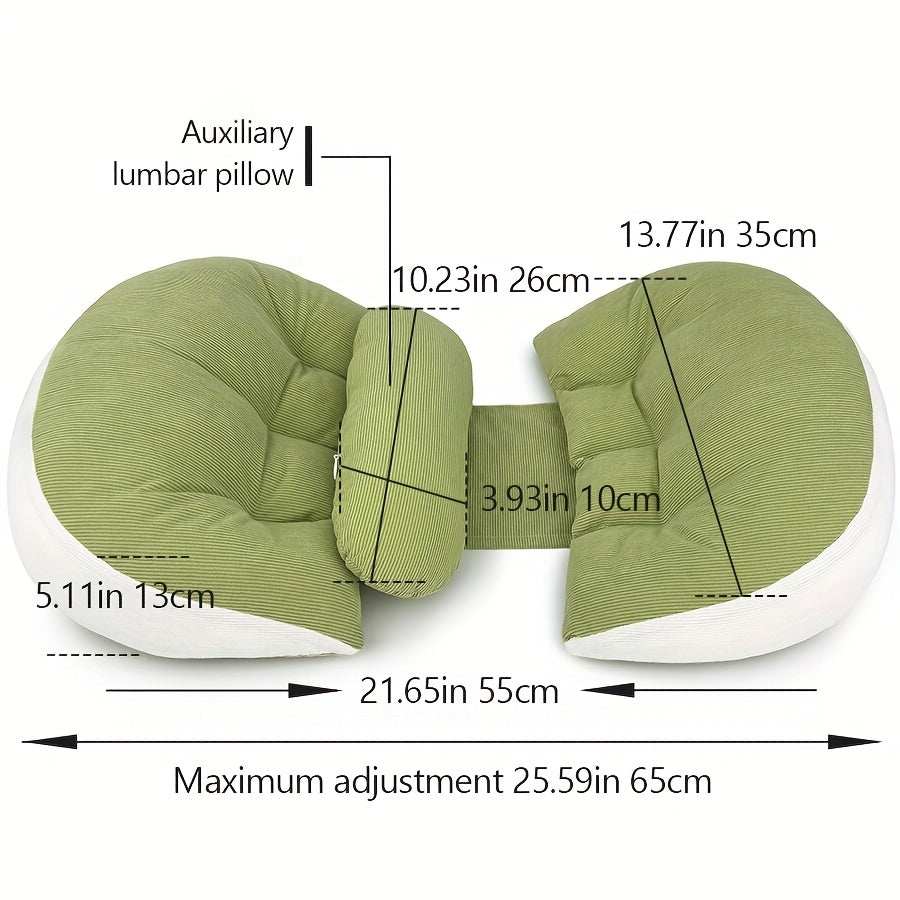 U-Shaped Pregnancy Pillow for Side Sleepers, Ergonomic Maternity Body Pillow with Lumbar Support for Belly Back & Hip Relief, Soft Polyester Fill Pregnancy Support Cushion, Baby Shower Gift