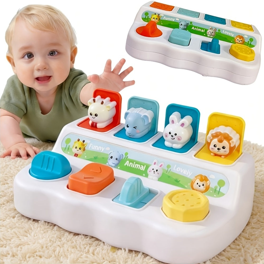 Infant & Toddler Pop-Up Tapping Toy, Baby Sensory Switch Box Activity Toy for Cause-and-Effect Learning, Fine Motor Skill Development, Early Learning Fun for Babies & Toddlers
