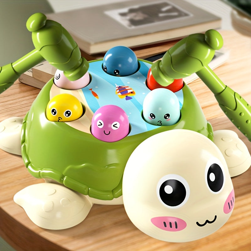 Educational Turtle Hammering & Pounding Toy with 2 Hammers, Desktop Game for Hand-Eye Coordination & Parent-Child Interaction, Fun Learning Toy for Toddler Boys & Girls