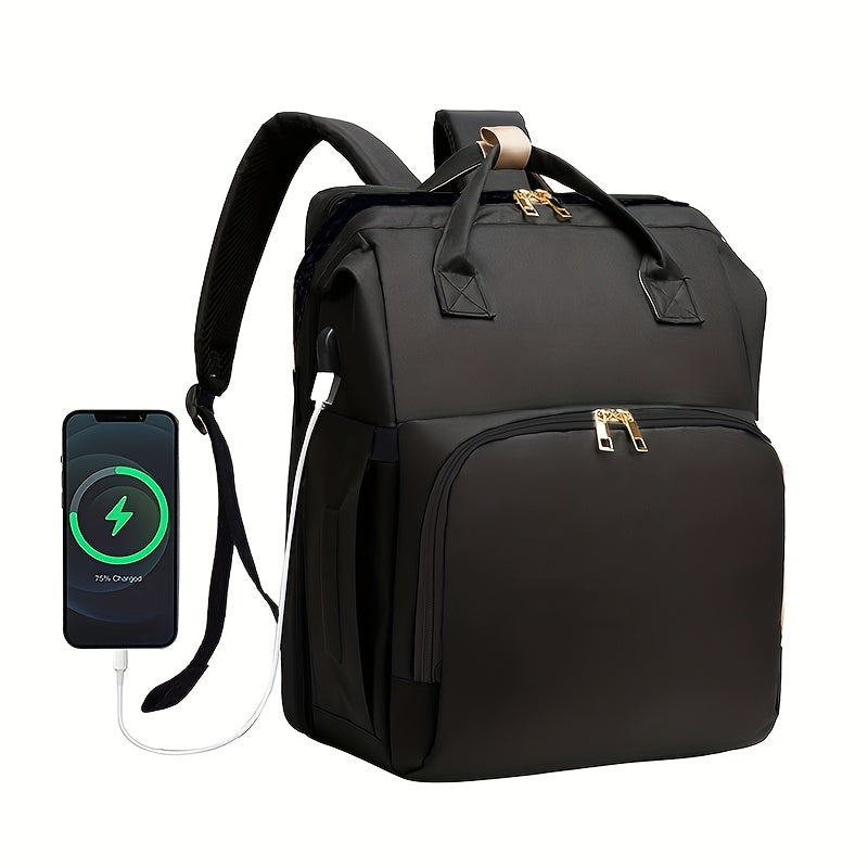 Versatile Baby Diaper Bag Backpack with Stroller Straps & Milk Bottle Pockets, Spacious Stylish Nappy Backpack for Boys & Girls, Infant Diaper Bag, Gray & Black