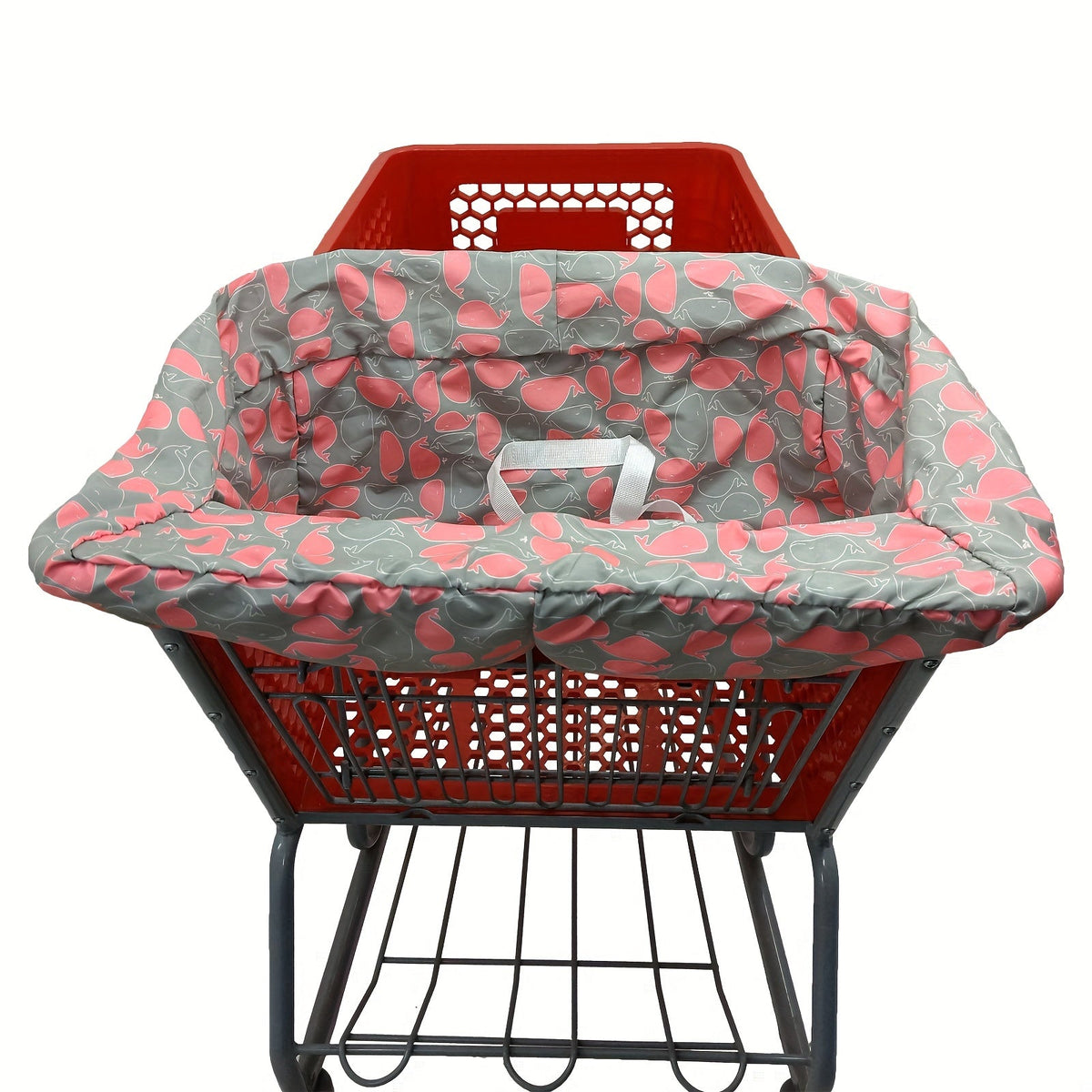 Baby Shopping Cart Cushion & High Chair Cover, Soft Skin-Friendly Foldable Protective Seat Mat for Supermarket Carts Trolleys & High Chairs, Blue Whale & Pink Whale