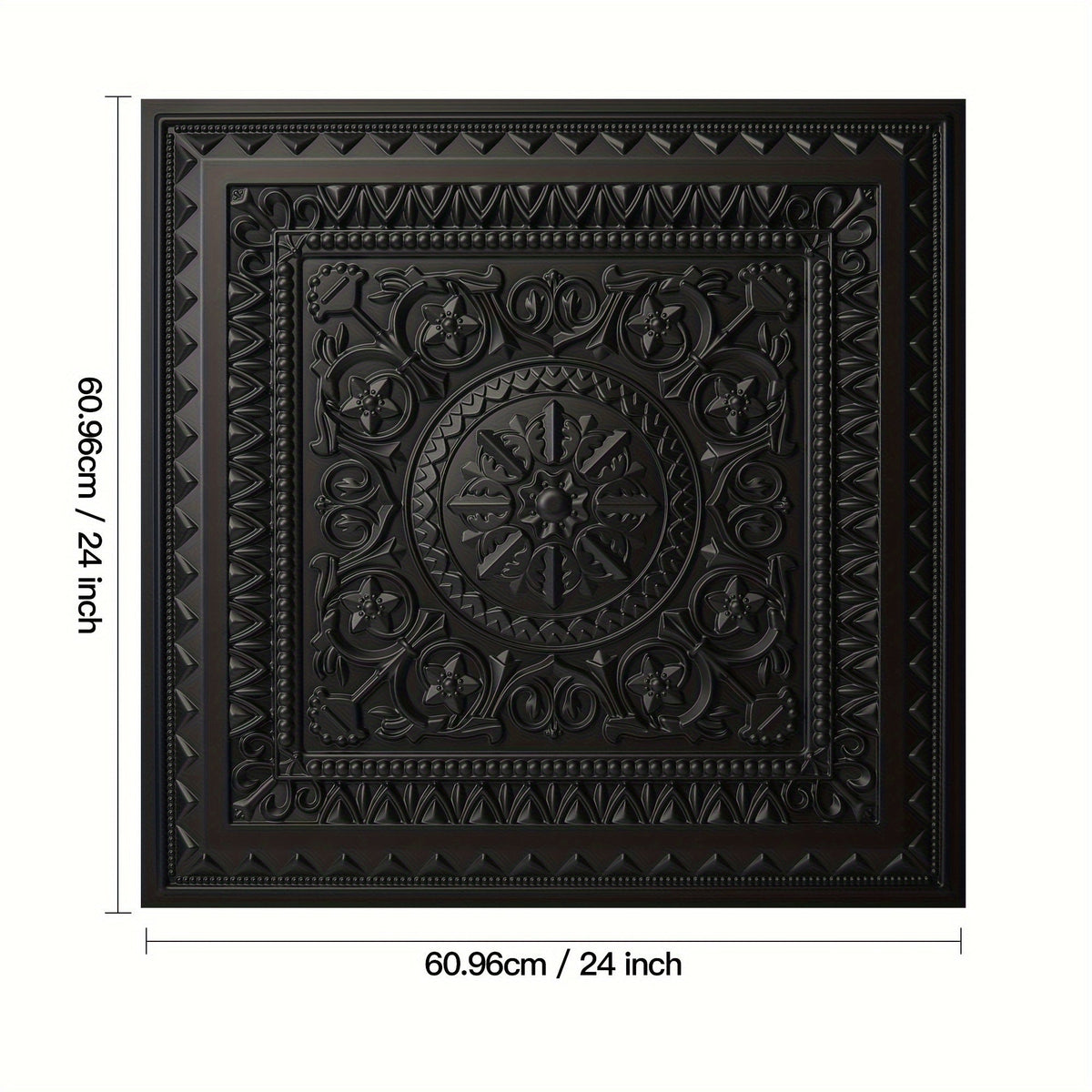 3D PVC Ceiling Tiles 2'x2' - 12-Pack, 48 Sq.Ft, Drop Ceiling & Glue-Up, Waterproof, Lightweight, Paintable - Ceiling & Wall Decoration, Remodeling - Black & White