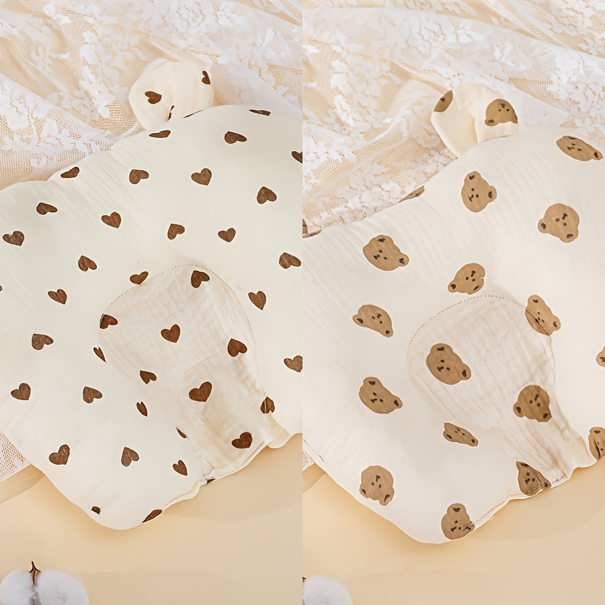 Baby Infant Head Ear Protection Pillow for Stroller & Car Seat, Soft Newborn Neck Support Cushion with Cute Animal Styles, Safe Sleep Headrest for 0-18 Months
