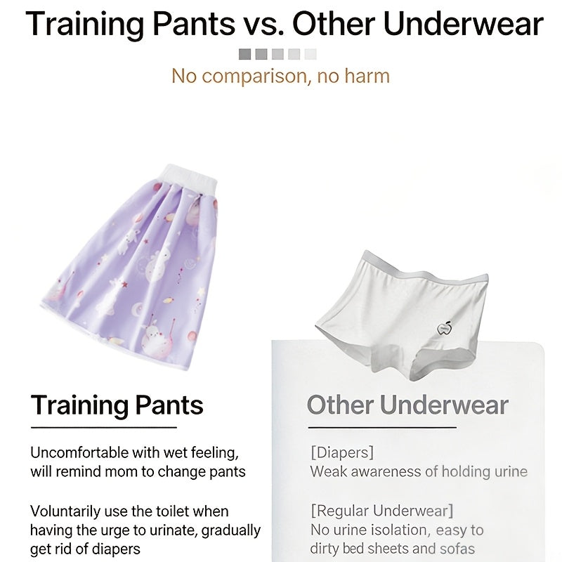 6-Piece Baby Potty Training Pants, Washable Reusable Diaper Cover Learning Pants with Breathable Nappy Skirt Pocket, All-Season Style, Size M (0-4T) & L (4-8T)