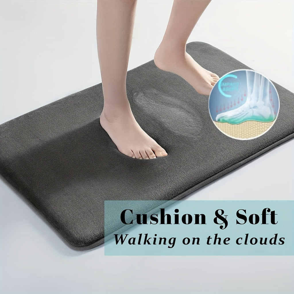 Super Absorbent Anti-Slip Coral Velvet Bath Mat - Bathroom Floor & Door Mat - 3 Sizes (40×60cm to 60×90cm) - White, Black, Gray, Blue & Apricot