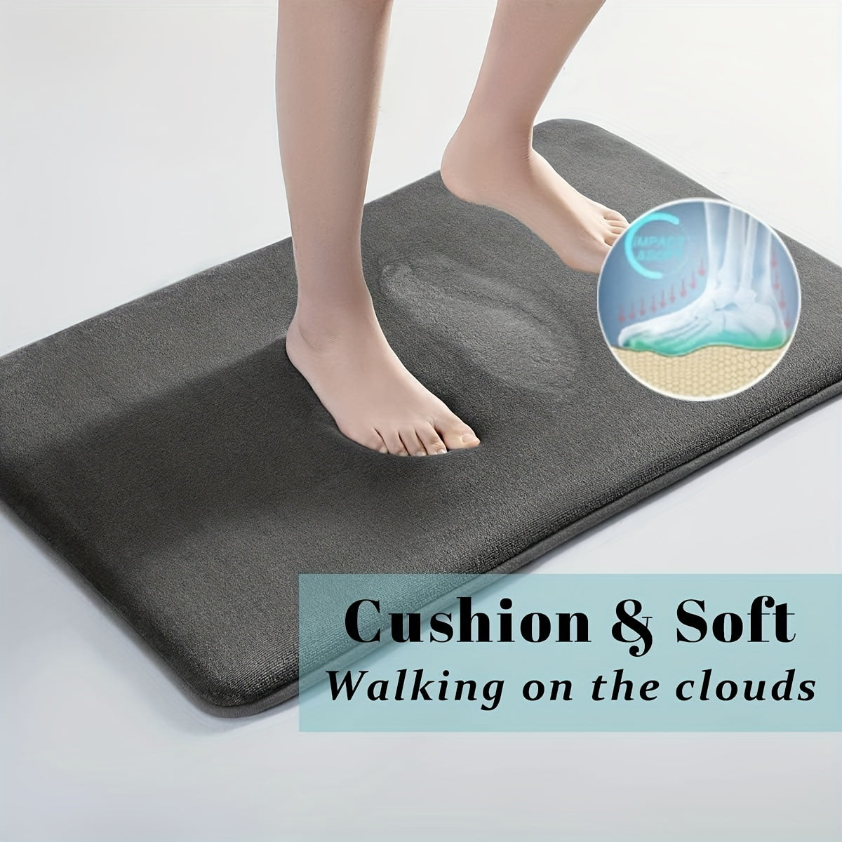 Super Absorbent Anti-Slip Coral Velvet Bath Mat - Bathroom Floor & Door Mat - 3 Sizes (40×60cm to 60×90cm) - White, Black, Gray, Blue & Apricot