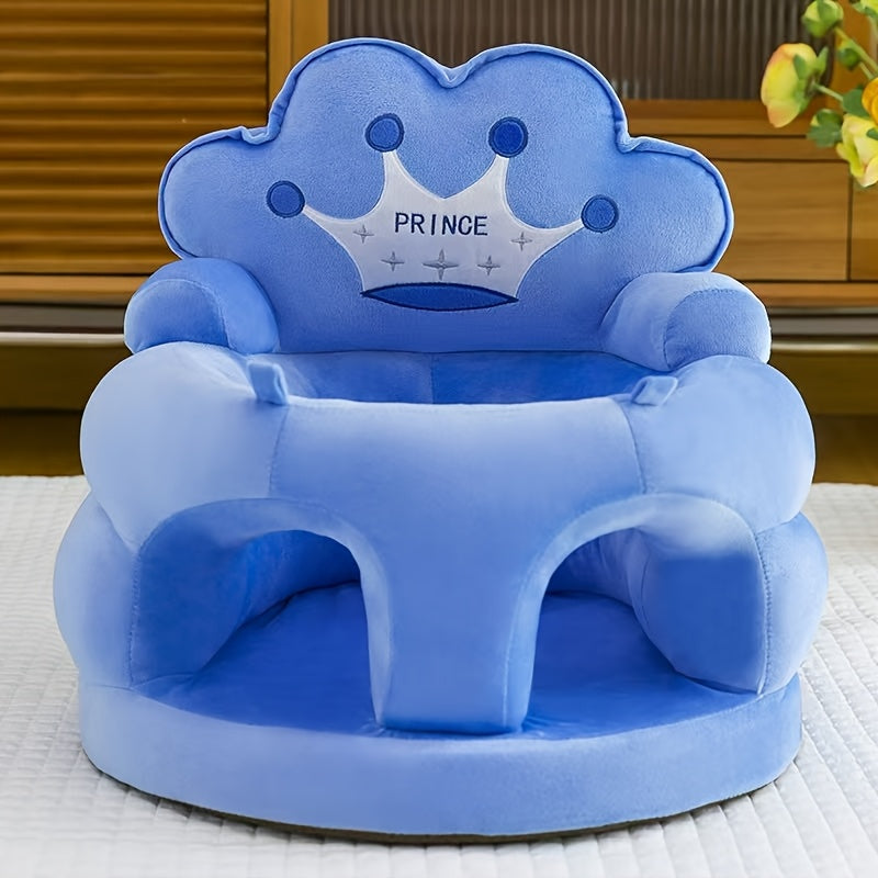 Baby Crown Floor Seat, Cute Sit-Me-Up Support Sofa Chair for Infants Learning to Sit, Baby Sitting Support Seat for Boys & Girls, 5 Colors Including Green Purple Grey Blue & Pink