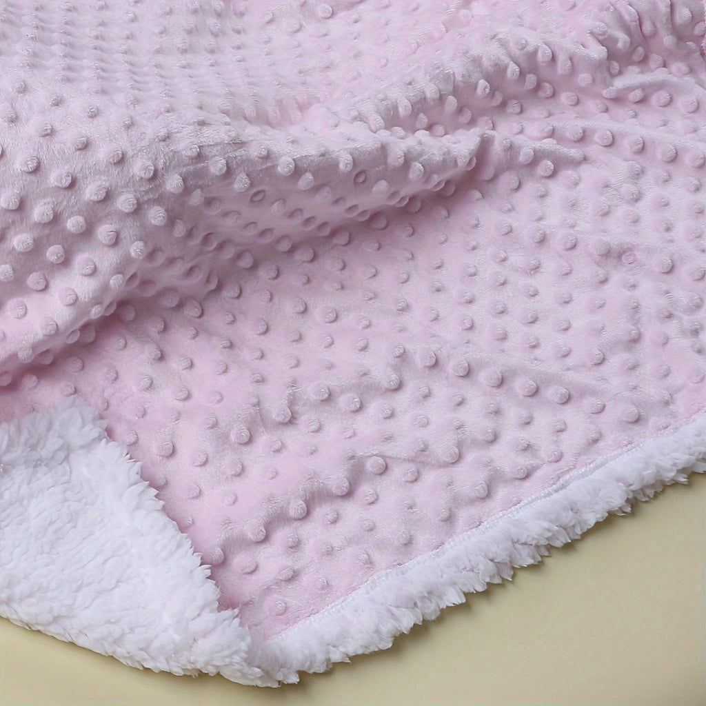 Double Layer Sherpa Kids Blanket Soft Doudou Touch for Spring Fall Winter – Cozy Children’s Throw for Boys Girls Grey Pink Blue White