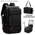 Vacuum Compression Backpack - Multi-Functional Laptop Backpack with Pump, Foldable & Lightweight - Business, Camping, Hiking & Daily Commute - Black, Light Grey & Orange