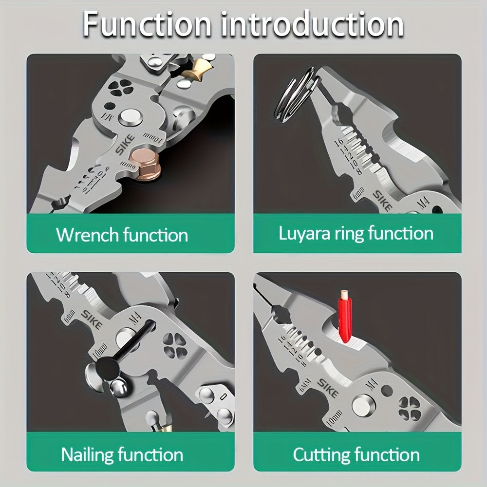 Foldable Multi-Function Industrial-Grade Wire Stripper - Precision Cutting, Crimping & Stripping Tool for Electricians & All Electrical Work