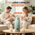 Portable Baby Bottle Warmer with Dual Heating Modes, 17oz Rapid Heating for Breast Milk & Water, Cordless Travel & Outdoor Bottle Warmer for On-the-Go Feeding, Green