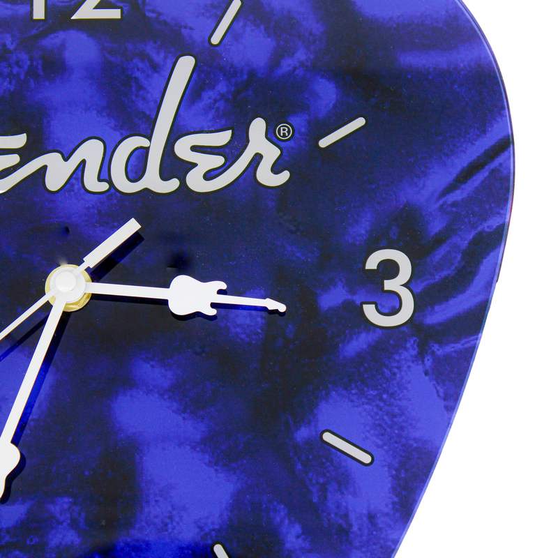 Fender Guitar Pick Shaped Wall Clock - Music Room, Studio & Home Decor - Blue