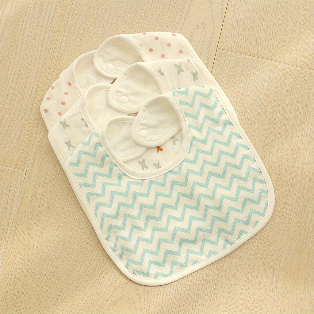 10-Piece Random Floral Pattern Gauze Baby Drool Bibs, Soft Muslin Feeding Bibs with Cute Floral Design for Infant Girls & Boys, Random Pattern Assortment