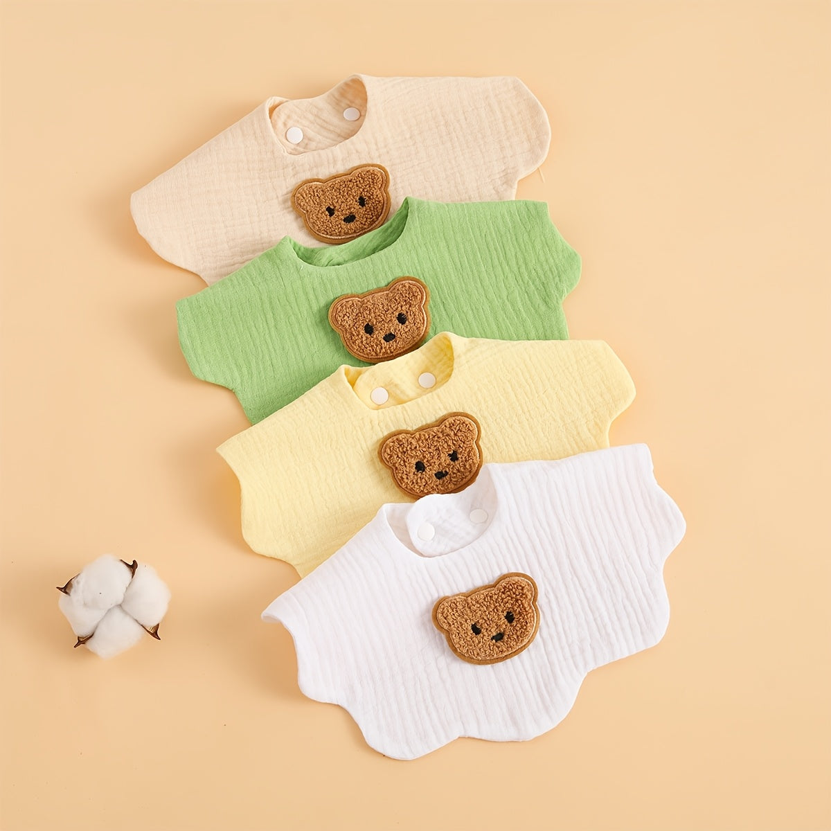Baby Drool Bibs 4-Pack, Soft Absorbent Muslin Cotton Bandana Bibs for Newborns & Infants, Gentle Teething & Feeding Bibs for Boys & Girls, Baby Shower Gift