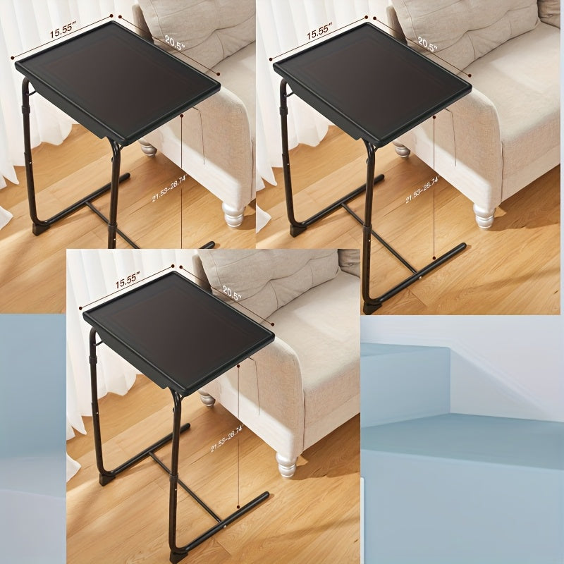 Adjustable Foldable TV Tray Table - 6 Height & 3 Tilt Angle Settings - Bed, Sofa & Restaurant Use - 1, 2 & 3 Pack - Black, White & Grey