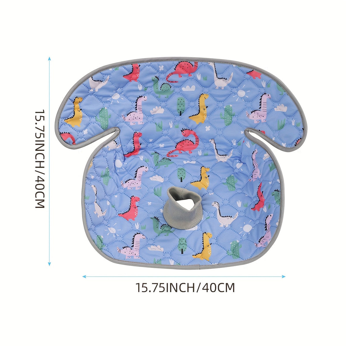 Foldable Cartoon Baby Car Seat Pad 15.75"x15.75", All-Season Cushion for Car Safety Seats Strollers High Chairs & Shopping Carts, Planet Dinosaur & Car Prints, Indoor & Outdoor Use