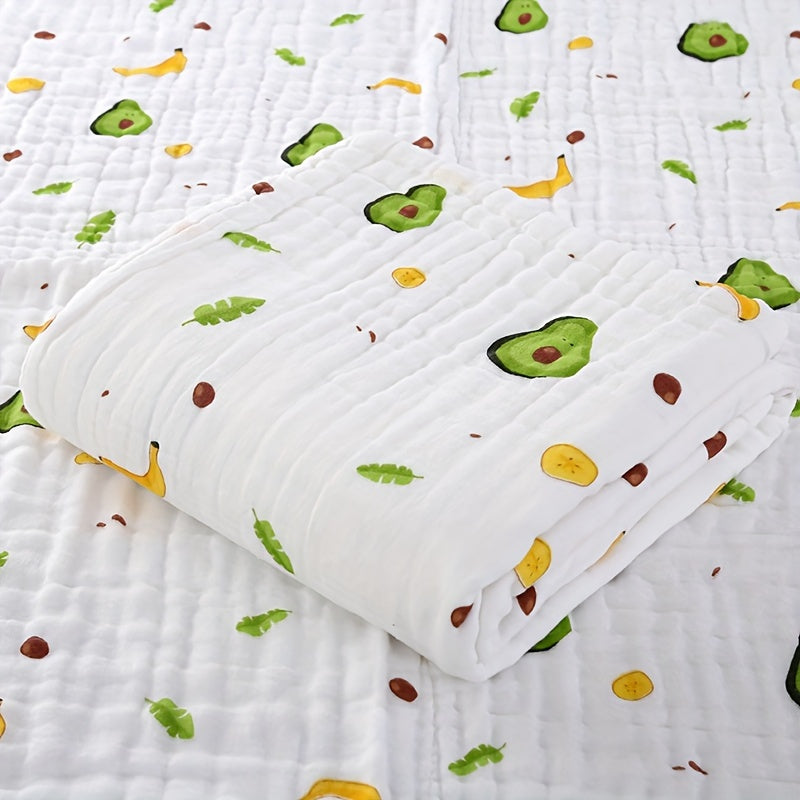 Baby Bath Towel Wrap for Newborns, Soft Absorbent 4-Layer Muslin Gauze Cotton Hooded Bath Towel Blanket for Infants & Toddlers, Cute Print Baby Shower Gift for Boys & Girls