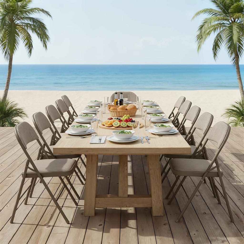 Leather Padded Dining Chairs Stackable with Steel Frame – Portable Indoor Outdoor Commercial Seats for Home Office Party Available in 2 or 4 Pack