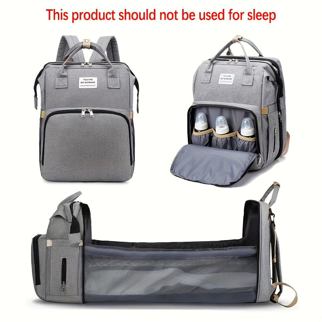 Women's Large Capacity Expandable Travel Backpack, Heavy-Duty Multi-Compartment Foldable Laptop Backpack for Work & Travel, Durable Polyester Carryall in Dark Blue & Grey