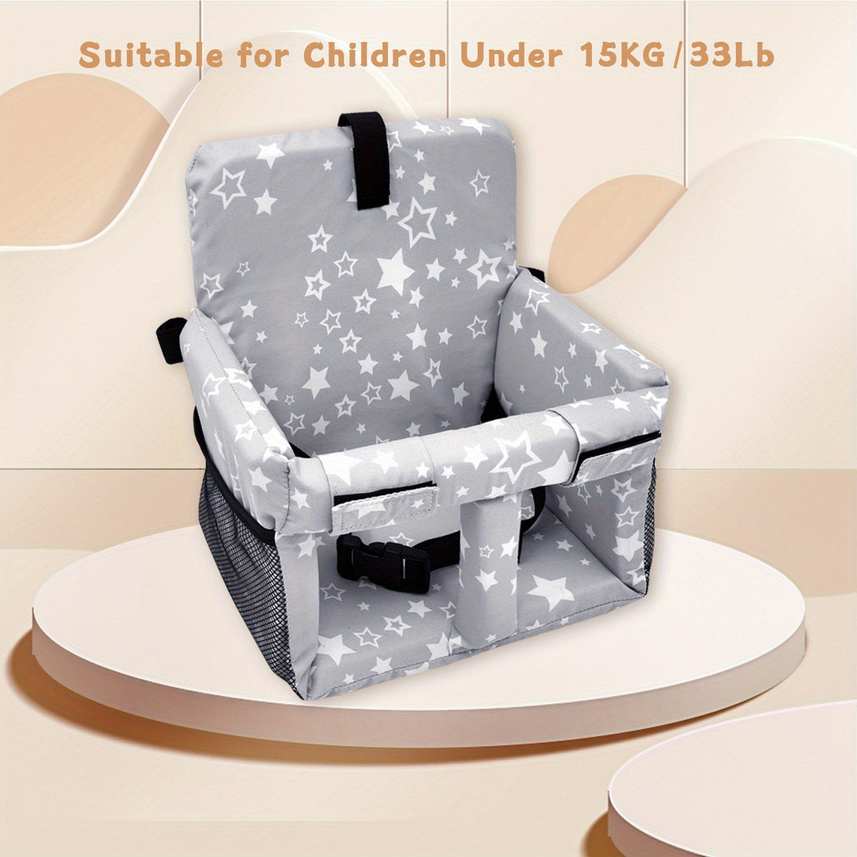 Multi-Purpose Baby Stroller & High Chair Cushion, Soft Comfortable Seat Pad for Children Up to 15kg / 33lb, 3 Styles Including Cloud Grey Rainbow & Star Gray