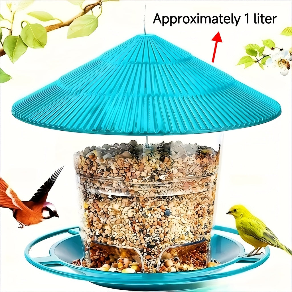 Minimalist Outdoor Hanging Bird Feeder – Automatic Hummingbird Feeder for Garden & Wild Birds, Large Capacity Option, Brown Green Grey, Decorative Hanging Birdhouse for Backyard Patio Balcony