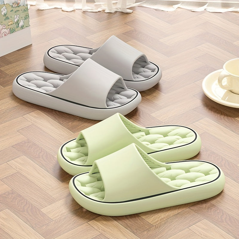 Summer Non-Slip Bathroom Slippers - Thickened Hollow-Out Quick-Drying Indoor & Outdoor Slippers for Women & Couples - US 5.5–11 - 7 Colors